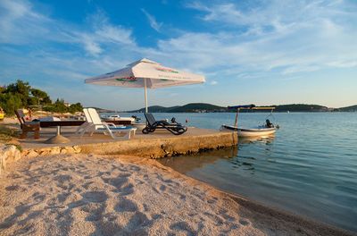 Adorable Beachfront Villa with Pool and Beautiful Garden with Barbecue near Rogoznica