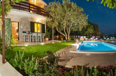 Adorable Beachfront Villa with Pool and Beautiful Garden with Barbecue near Rogoznica