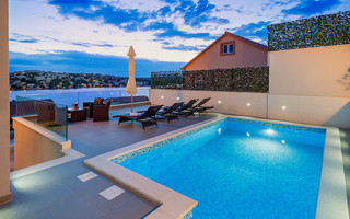 Attractive Villa with Beautiful Garden Pool and Marvelous Sea View near Rogoznica
