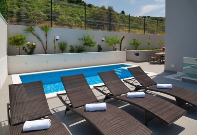 Attractive Villa with Beautiful Garden, Pool and Marvelous Sea View near Rogoznica