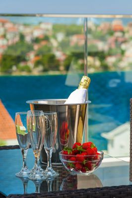 Attractive Villa with Beautiful Garden, Pool and Marvelous Sea View near Rogoznica