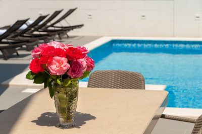 Attractive Villa with Beautiful Garden, Pool and Marvelous Sea View near Rogoznica