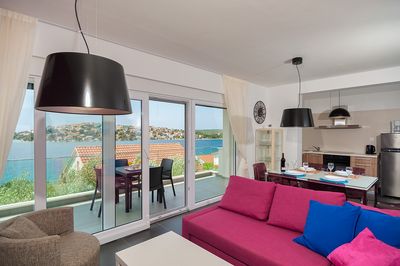 Attractive Villa with Beautiful Garden, Pool and Marvelous Sea View near Rogoznica