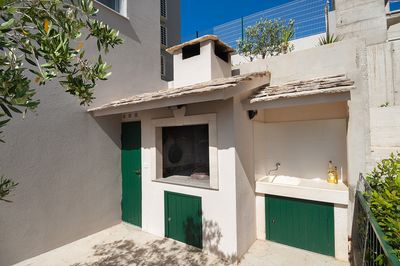 Attractive Villa with Beautiful Garden, Pool and Marvelous Sea View near Rogoznica