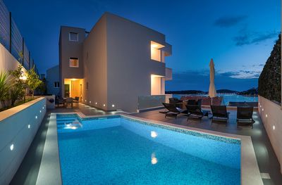 Attractive Villa with Beautiful Garden, Pool and Marvelous Sea View near Rogoznica