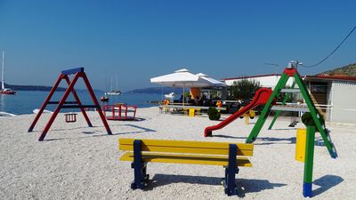Charming House in Front of Beautiful Pebble Beach in the Heart of Trogir Riviera