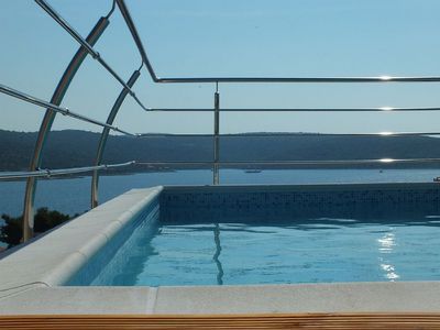 Seafront Holiday House with Pool Private Beach and Boat Mooring 