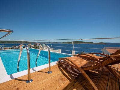 Seafront Holiday House with Pool Private Beach and Boat Mooring 