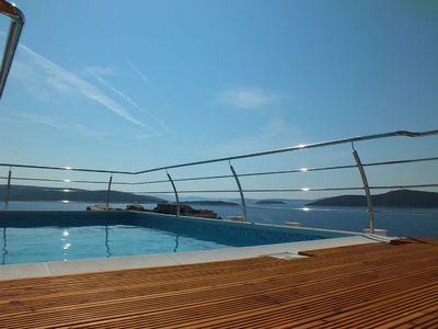 Seafront Holiday House with Pool Private Beach and Boat Mooring 