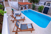 Stylish Seafront House with Sea View Terrace and Pool in Jelsa