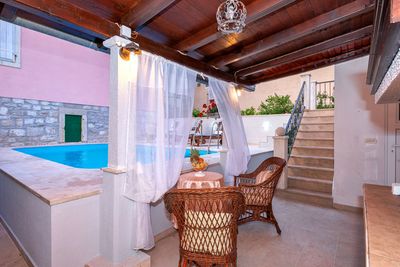 Stylish Seafront House with Sea View Terrace and Pool in Jelsa