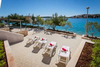 Luxury Beachfront Villa in Rogoznica with Beautiful Terrace and Private Pool 