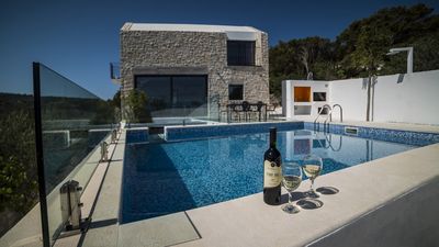 Island Brac Stone Villa with Indoor and Outdoor Swimming Pool in Sutivan