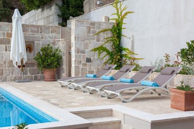Traditional Dalmatian Sea View Stone Villa with Pool Makarska Riviera