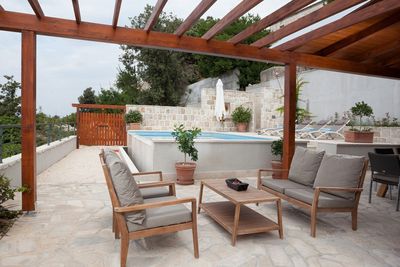 Traditional Dalmatian Sea View Stone Villa with Pool Makarska Riviera