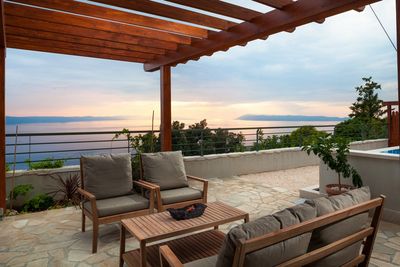 Traditional Dalmatian Sea View Stone Villa with Pool Makarska Riviera