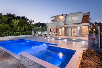 Delightful Beachfront Villa with Pool with Heating Possibility near Rogoznica