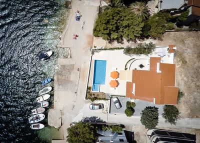 Delightful Beachfront Villa with Pool with Heating Possibility near Rogoznica