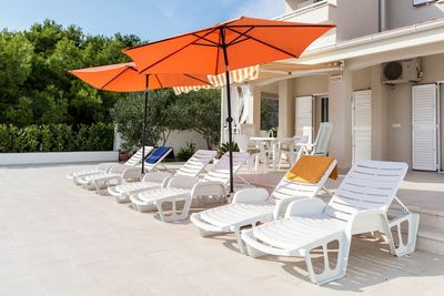 Delightful Beachfront Villa with Pool with Heating Possibility near Rogoznica