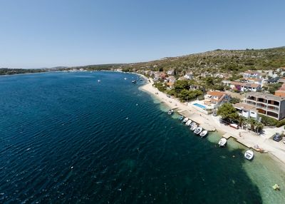 Delightful Beachfront Villa with Pool with Heating Possibility near Rogoznica