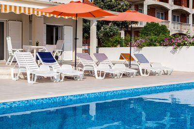 Delightful Beachfront Villa with Pool with Heating Possibility near Rogoznica