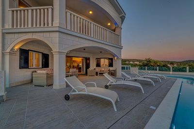 Gorgeous Villa with Large Yard & Heated Pool and Amazing Sea Views in Riviera Rogoznica