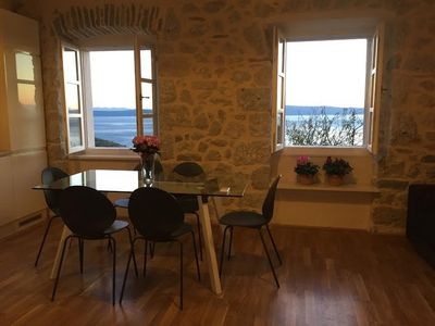Sea View Stone Holiday Villa with Large Swimming Pool in Podgora near Makarska