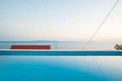 Sea View Stone Holiday Villa with Large Swimming Pool in Podgora near Makarska