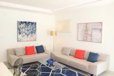 Delightful Beachfront Villa with Pool with Heating Possibility near Rogoznica