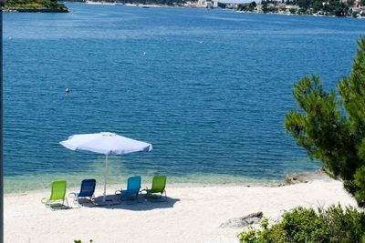 Delightful Beachfront Villa with Pool with Heating Possibility near Rogoznica