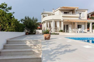 Delightful Beachfront Villa with Pool with Heating Possibility near Rogoznica