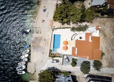 Delightful Beachfront Villa with Pool with Heating Possibility near Rogoznica
