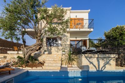 Adorable Holiday Villa with Pool First Row to the Sea and in Front of the Beach near Trogir