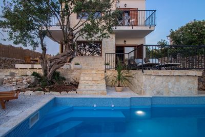 Adorable Holiday Villa with Pool First Row to the Sea and in Front of the Beach near Trogir