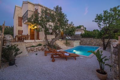 Adorable Holiday Villa with Pool First Row to the Sea and in Front of the Beach near Trogir