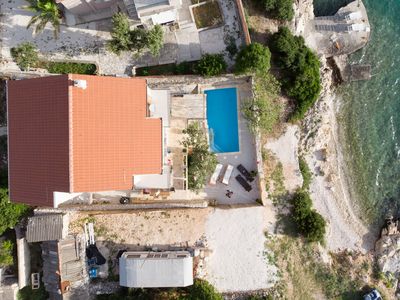 Adorable Holiday Villa with Pool First Row to the Sea and in Front of the Beach near Trogir