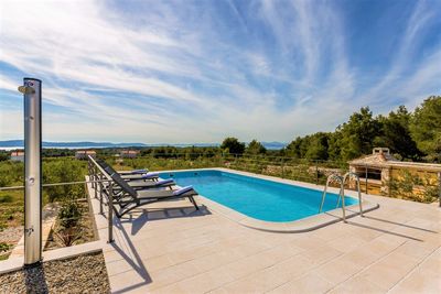Island Brac Family Holiday House with Pool within amazing Private Yard and Olive Groves in Sutivan
