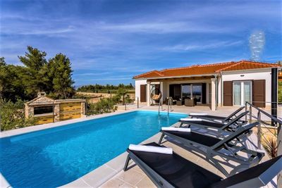 Island Brac Family Holiday House with Pool within amazing Private Yard and Olive Groves in Sutivan