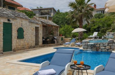 Large Island Brac Children Friendly Villa with Pool near Pebble Beach 