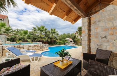 Large Island Brac Children Friendly Villa with Pool near Pebble Beach 