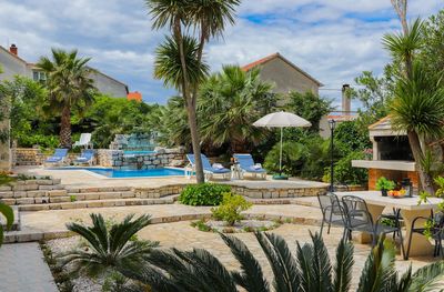 Large Island Brac Children Friendly Villa with Pool near Pebble Beach 