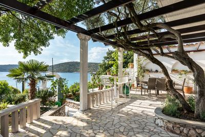 Sea Front House with Private Beach in Kanica; Rogoznica Riviera