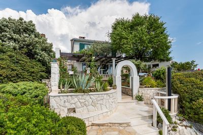 Sea Front House with Private Beach in Kanica; Rogoznica Riviera