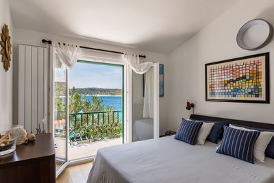Sea Front House with Private Beach in Kanica; Rogoznica Riviera