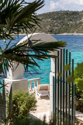 Sea Front House with Private Beach in Kanica; Rogoznica Riviera