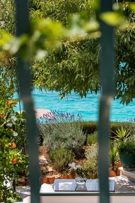 Sea Front House with Private Beach in Kanica; Rogoznica Riviera
