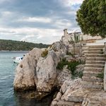 Sea Front House with Private Beach in Kanica; Rogoznica Riviera