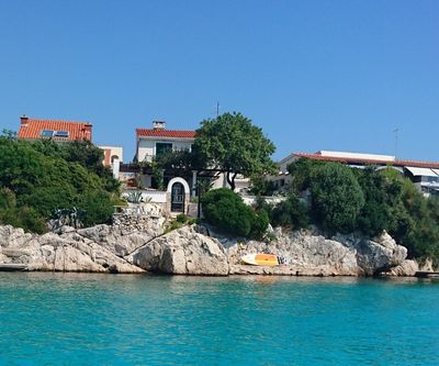 Sea Front House with Private Beach in Kanica; Rogoznica Riviera