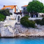 Sea Front House with Private Beach in Kanica; Rogoznica Riviera