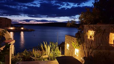Sea Front House with Private Beach in Kanica; Rogoznica Riviera